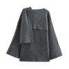 2024 Autumn Women's Fashion Cape-Style Short Coat - Simple, Versatile European & American Style