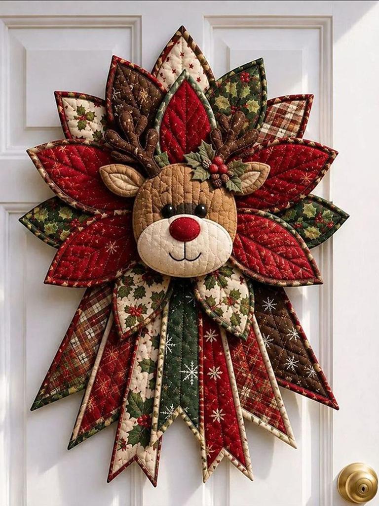 Weihnachts-Stepp-Türhänger Nähset DIY Weihnachtsbaum Schneemann Handgemachtes Kunsthandwerk-Set Hausparty-Dekoration Geschenkzubehör
