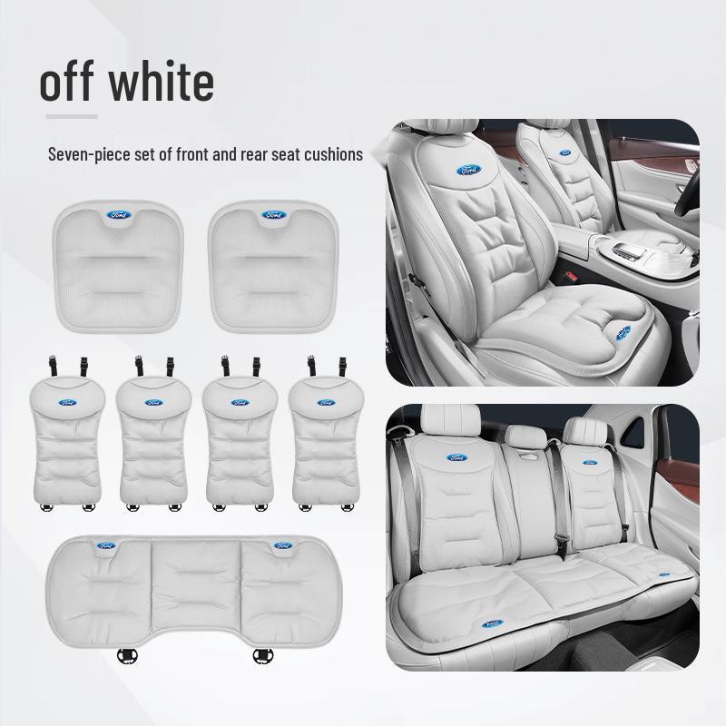 Ford Compatible Nappa Leather Car Seat Cushion: Focus, Escort, Edge, Escape, Kuga, Mondeo - All-Season Universal Fit