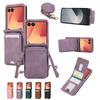 Leather Wallet Card Holder Case for Samsung Galaxy Z Flip 7 FE 6 5 4 3 ZFlip Flip6 Flip5 Flip4 Flip3 Crossbody Lanyard Bag Cover