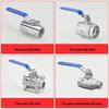 Cantonese Stainless Steel Straight-Through Ball Valve for Noodle Boiling Pot, Inner Threaded Port, High Temperature, DN15.