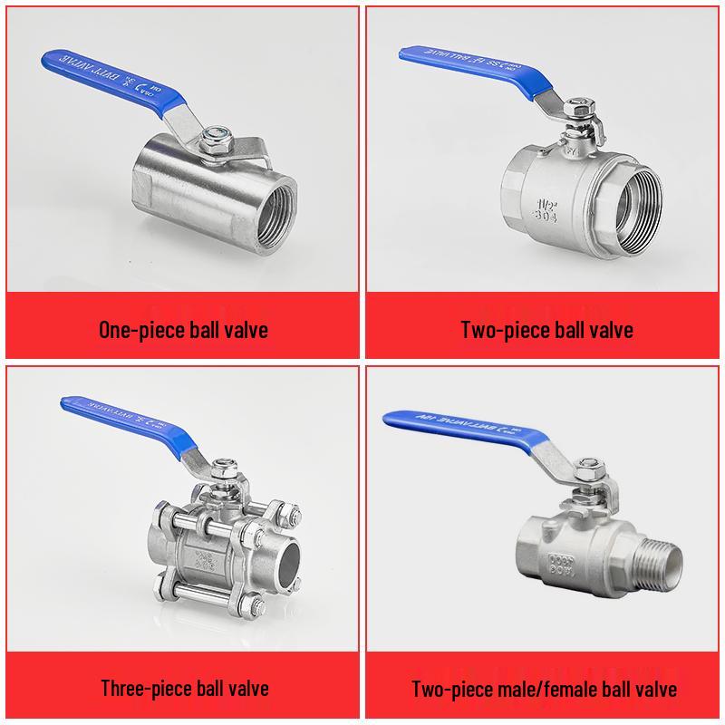 Cantonese Stainless Steel Straight-Through Ball Valve for Noodle Boiling Pot, Inner Threaded Port, High Temperature, DN15.