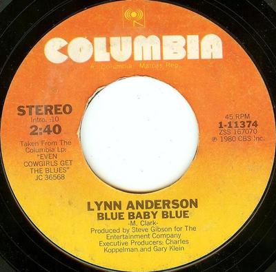 7inch Record LYNN ANDERSON  Blue Baby Blue  The Lonely Hearts  111374 COLUMBIA 1980 US CountryFolk Used