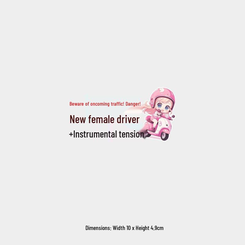 Nervous New Female Driver Creative Car Sticker for Rear Window