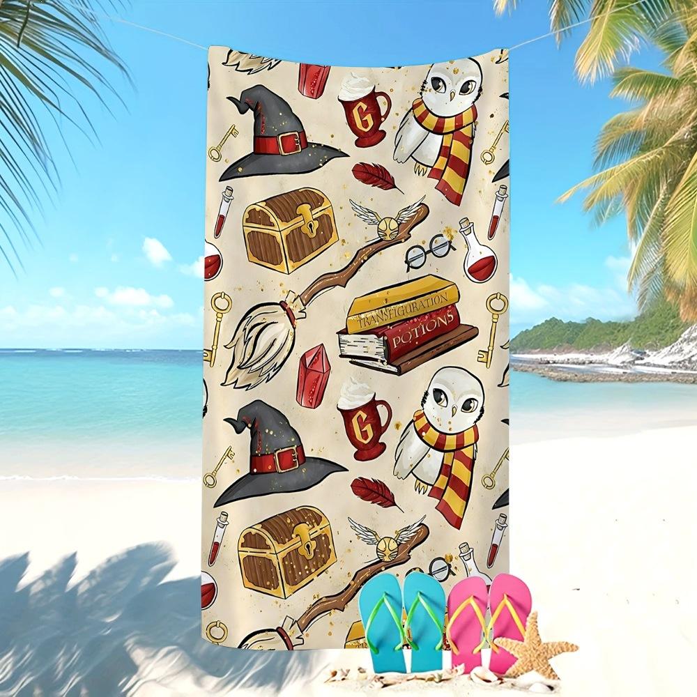 Fantasy Magic Character Pattern Microfiber Large Towel For Children Beach Swimming Shower