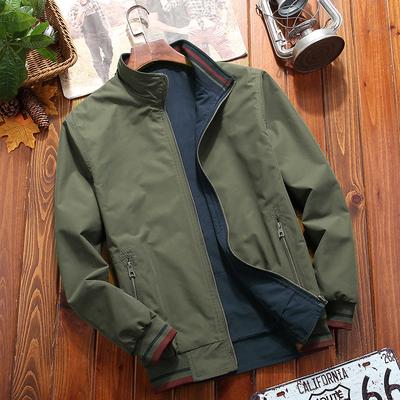 Chaqueta casual reversible con cuello alto para hombre de primavera y verano
