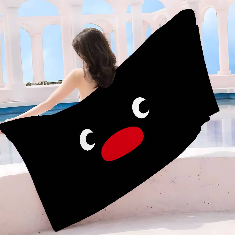 Funny P-PinguS Cute Cartoon Microfiber Blanket Quick Drying Beach Towels Oversized Printing Super Absorbent Pool Towel Blanket