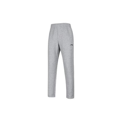Li Ning Fitness Series Solid Color Straight Leg Knitted Sports Pants Women Pants Floral-Gray AKLTB42-2