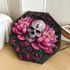 1pc Lotus Skull Mandala Design Umbrella with Plastic Handle,Suitable for All Seasons Home Travel Outdoor UmbrellaDD584