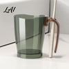 Inverted Draining Mouthwash Cup Clear Toothbrush with Handle Plastic Holder Easy Clean Wide Mouth Tumbler Storage Slot Modern Bathroom Accessory for