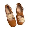 Fashion Elastic Cross Band Ballets Woman Belt Buckle Flats Shoes Lace Flower Mary Janes Ladies Flock Loafer Femme Bride Dance Ballerinas