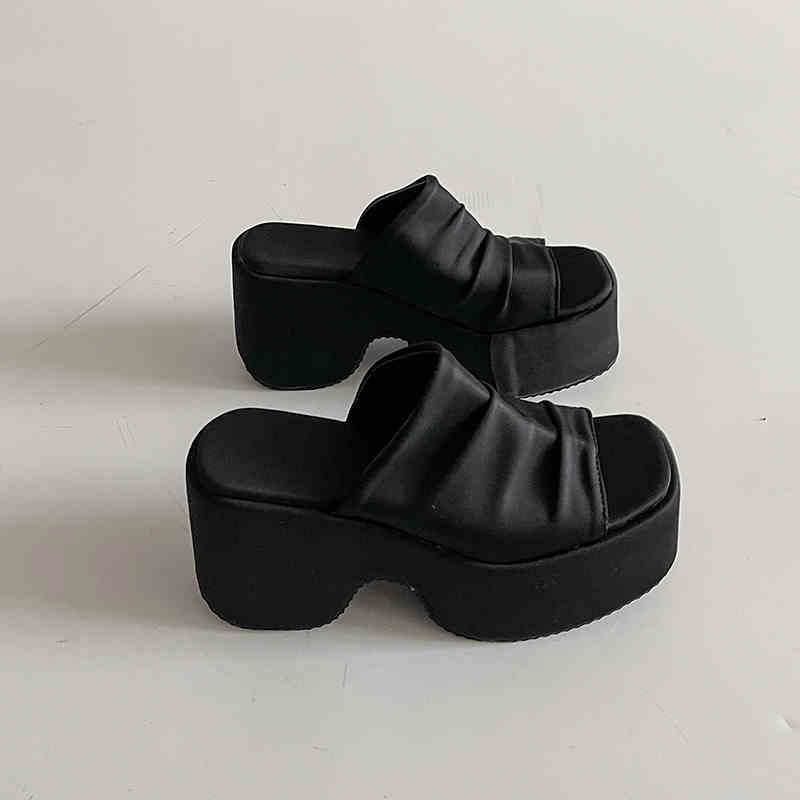Summer Fashion Open Toe Leopard Print Platform Wedge Woman Slippers Chunky Heels Shoes Zapatos De Mujer