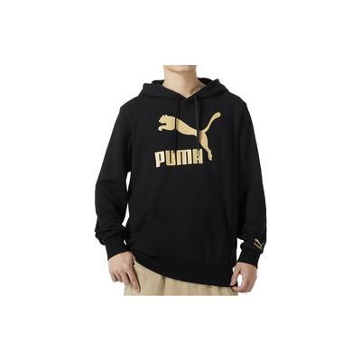 Puma Large Logo Letter Print Casual Hoodie Men Hoodies Black 625822-01