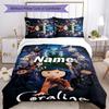 3pcs Coraline2 Cover Set - Personalized Name, HD Printed Bedding with 1 Cover and 2 Pillowcases - Perfect for Home Decor, Easy Care