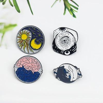 Fashion Bagua Series: Sun, Moon & Dolphin Creative Brooch