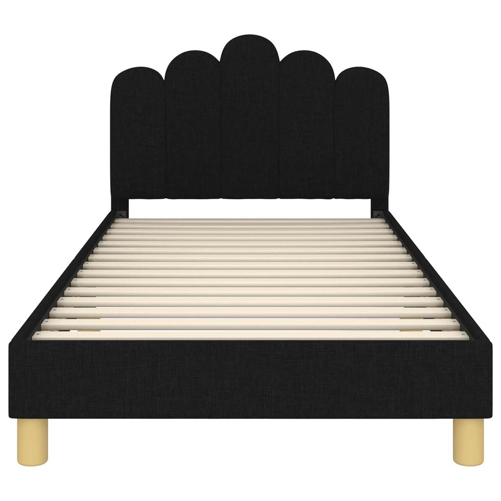 Kids Bed Frame with Headboard Black 80 x 200 cm Fabric