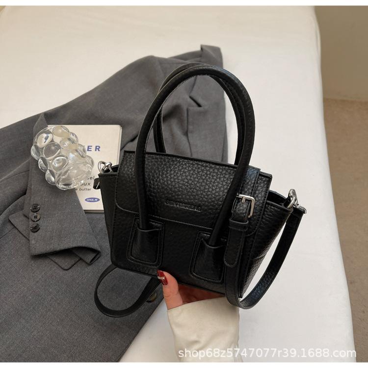 Lychee pattern simple handbag women s 2025 new fashion temperament shoulder bag large capacity versatile messenger bag