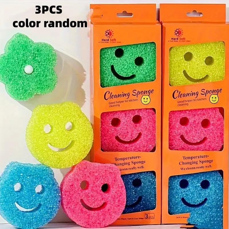 

3 Pieces in a Color Box, Random Colors, Imitation Loofah Sponge for Washing Dishes, Kitchen Cleaning Brush, Pot and Dish Scrubber, Double-Sided Thi