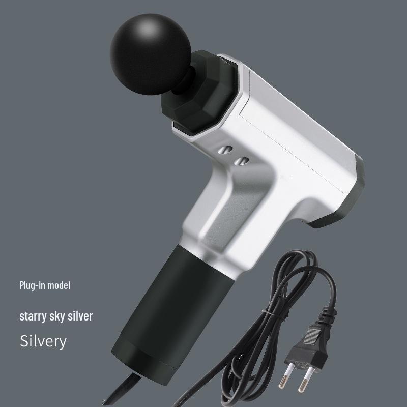 

Мини-массажный пистолет для расслабления мышц и фитнеса Plug-in Version серебряный
