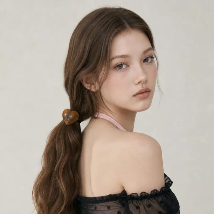 Marble Heart Hair Tie