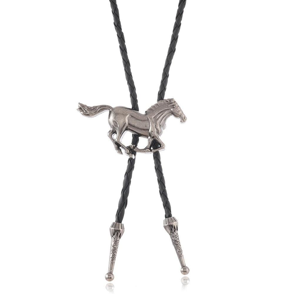 Western Cowboy Bolo Tie Personality Adjustable Rope Retro Alloy Bolo Tie Vintage Plating Retro Fashion Cowboy Rope