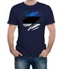 Torn Estonia Flag Men's T-Shirt Estonian Tallinn Country National Football