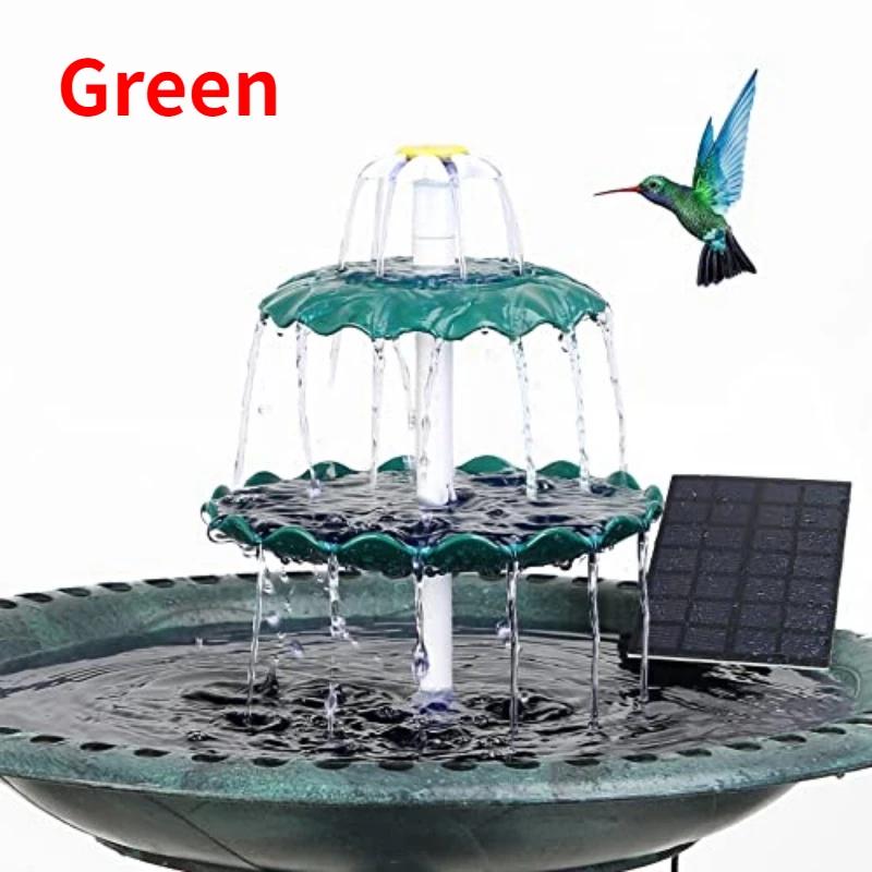 

Equipped with A 3.5W Solar Water Pump and A Detachable 3-layer Flowing Solar Fountain DIY Bird Bath Garden Fountain in 3 Colors зелёный