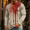 Men's Halloween Printed Crewneck Long Sleeve Top Casual Loose Fit