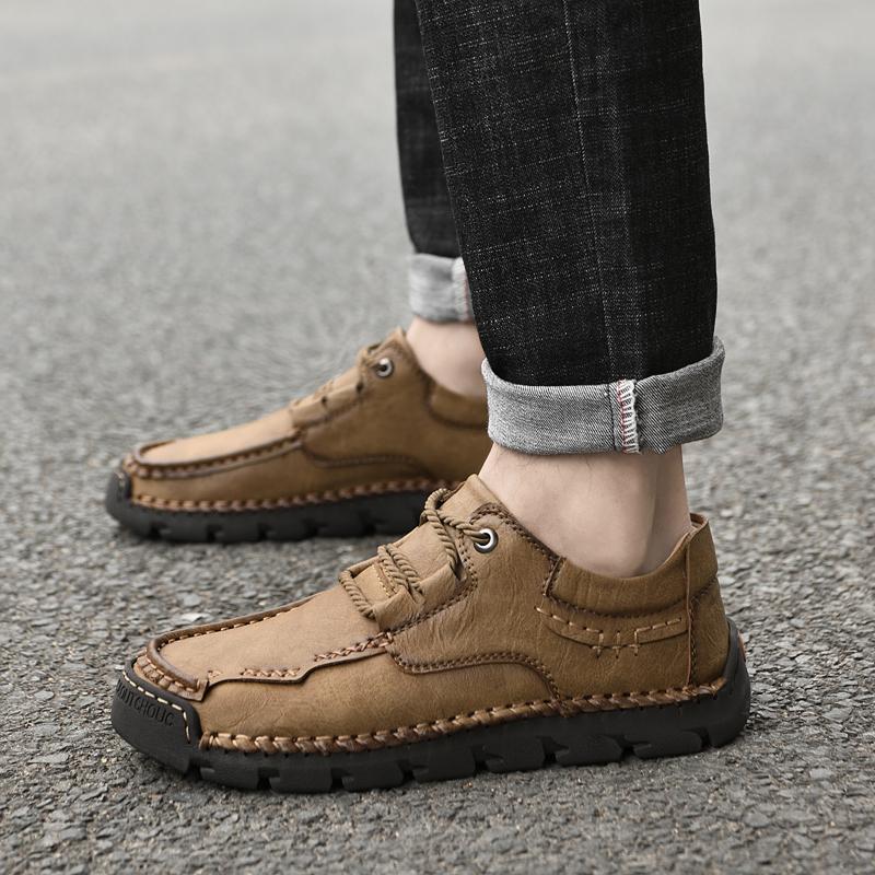 38-48 Herren Übergröße Einfache und Modische Lässige Lederschuhe Outdoor Low Cut Wanderschuhe