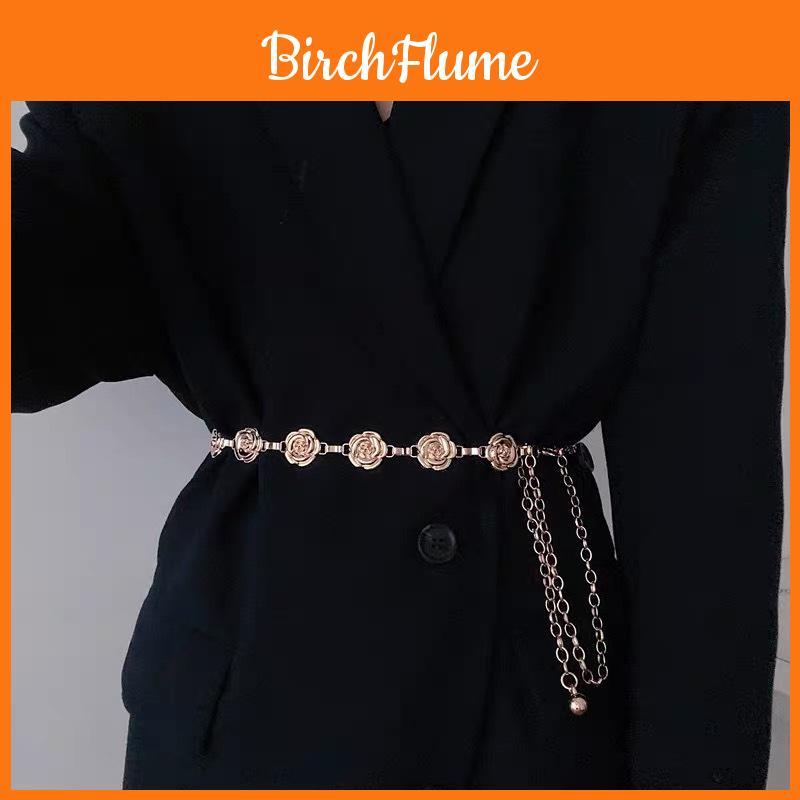 Vintage Ethnic Style Metal Flower Waist Chain For Women Fashion Accessory Gift For Young Adults