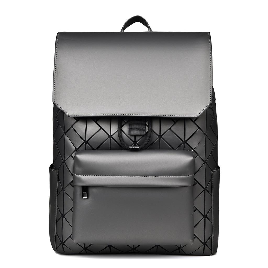 Schoolbag Rhombus Backpack Men's College Student School Bag Travel to Work Commuter Computer Bag Fashion Large Capacity Backpack Men's Trend
