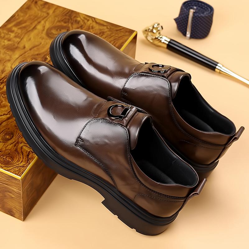 Fashion Casual Business Men's Loafers Formal Leather Oxfords Shoes Male Wedding Party Shoes Casual Slip On Driving Footwear Thick Bottom