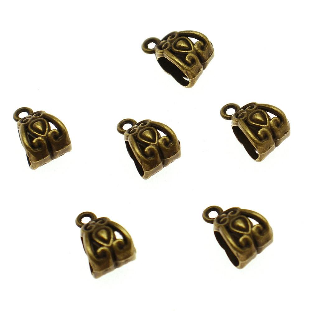 Antique Twisted Pattern Bail Connectors For Charm Attachments Craft Jewelry Accessories