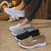 Mesh breathable flat bottom solid color casual fly-woven single shoes women's new large size
