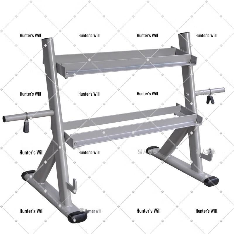 Hunter s Will Double-Layer Dumbbell & Barbell Plate Storage Rack