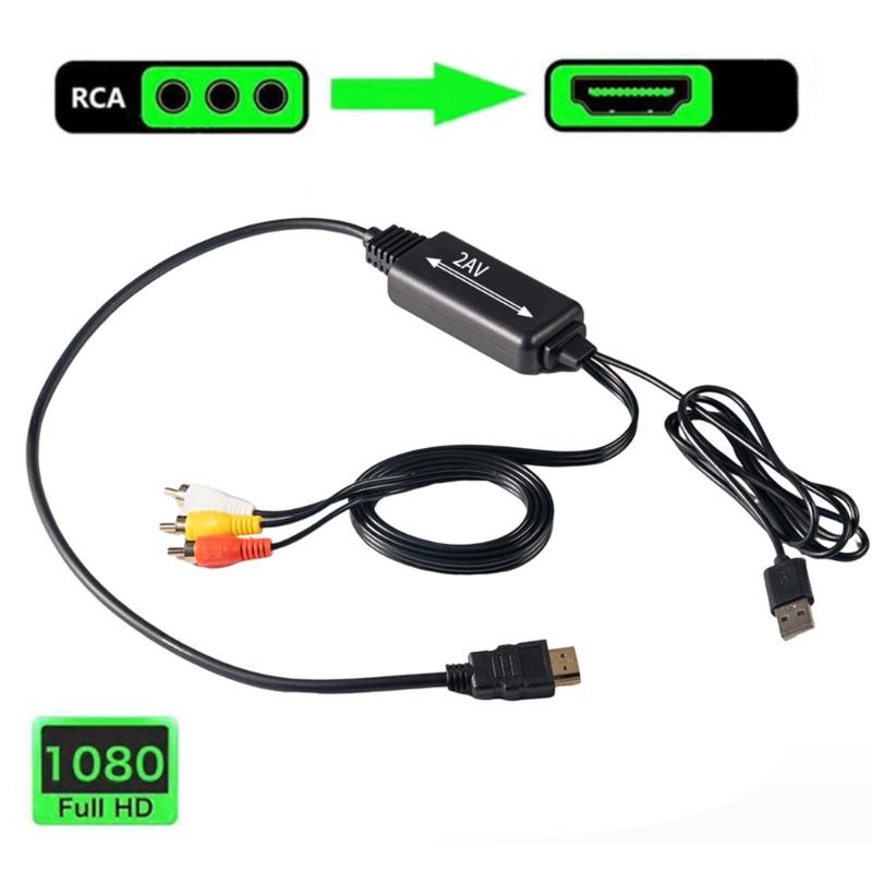 1080P A V to HDTV Converters A V to HDTV Adapter for VHS Players and Game Consoles Easy Plugs and Play Adapter