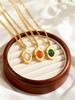 Chic Natural Malachite Texture Necklace for Women Gold Color Stainless Steel Link Chain Necklaces Charm Jewelry Party Gift