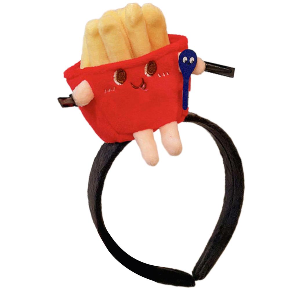 Plush Hairhoop Face Washing Headband Music Festival Headwear Toast Fries Hairband Festival Gathering Props Headpiece