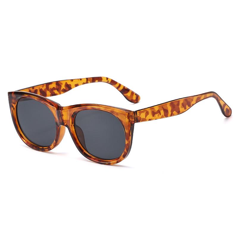 Retro large frame brown sunglasses women's street shot round face concave shape anti-ultraviolet advanced sunglasses s