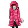 OFTBUY Slim Remove Hooded Parka Fashionable Outerwear 2023 Winter Womens Down Jackets Long Light Thin Coat Puffer Jacket