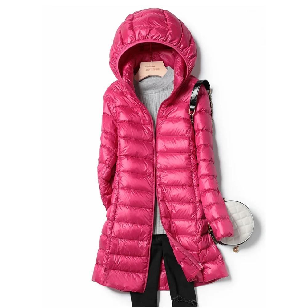 OFTBUY Slim Remove Hooded Parka Fashionable Outerwear 2023 Winter Womens Down Jackets Long Light Thin Coat Puffer Jacket