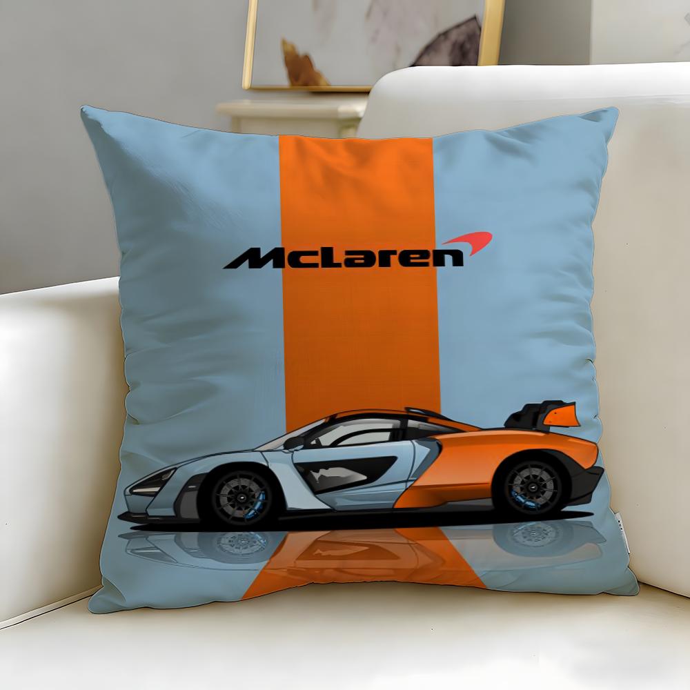 classic car brand McLaren Cushion Cover Soft & Easy-Wash Pillow Case – Versatile for Couch, Bed, Travel and Office
