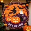 Holiday Party Supplies Vintage Wooden Halloween Welcome Door Hanger, Pumpkin Ghost Skull Witch Wall Skeleton Home Decor Sign, Farmhouse Hanging