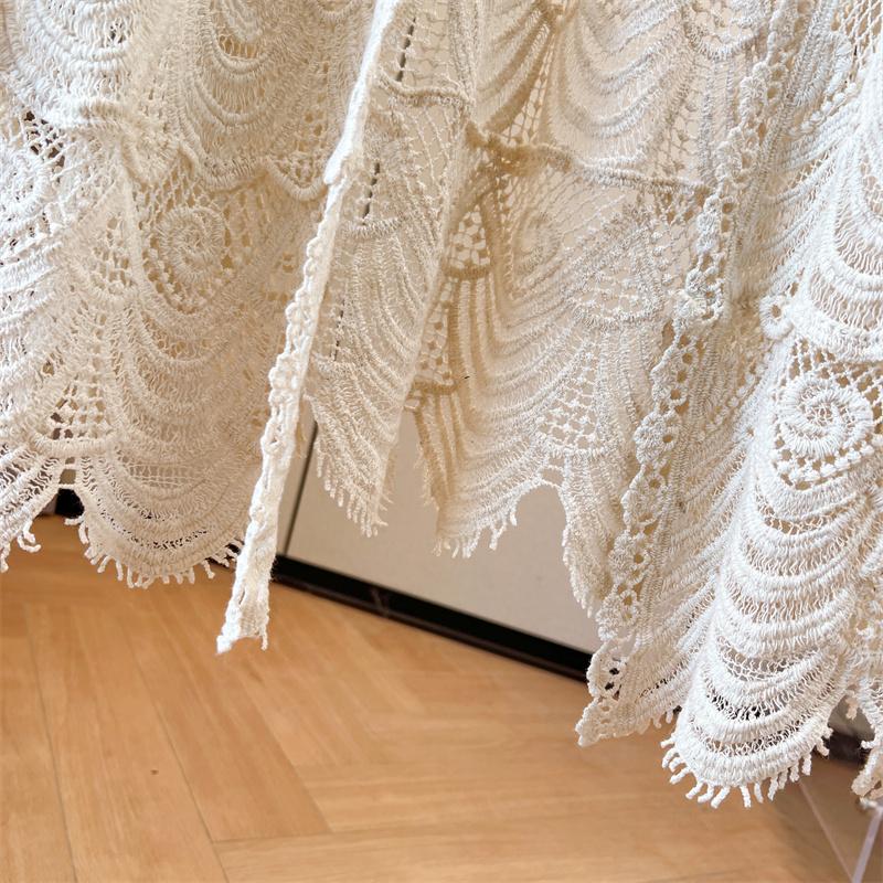 DIMANAF New Cardigan  Women Knitting Lace Long Vest Hollow Summer Style Basic Tops Tees Loose Clothing