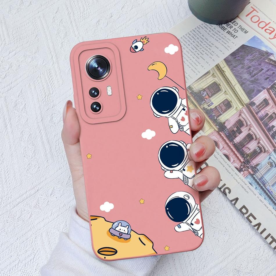 Case For Xiaomi 12 Pro Lite Ultra Cute Flower Astronaut Soft Liquid Silicone Anti Drop Phone Back Cover For Xiaomi12 Funda Capa