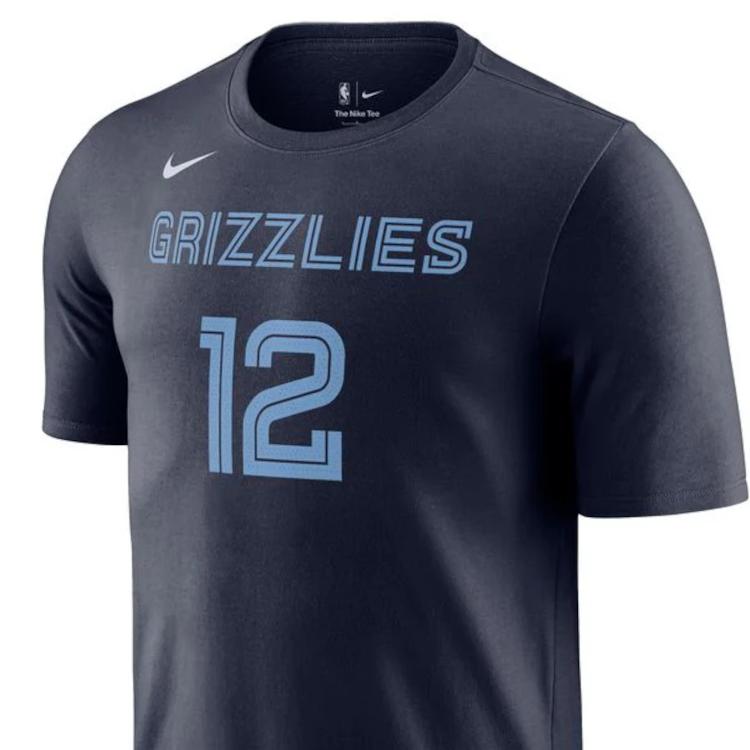 Nike NBA Memphis Grizzlies Ja Morant T-shirt Dark Blue/Light Blue Men Streetwear DR6382-425