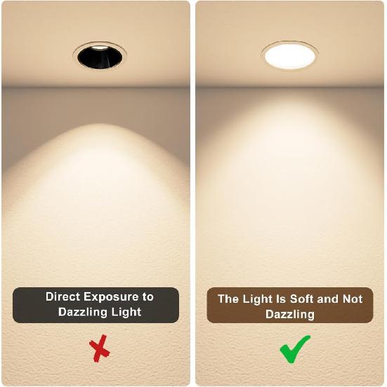 Cabilock Led Light Cover Lampshade Diffuser Replacement Dazzling Proof Ceiling Light Cover Spotlight Lamp Shades Light Fixture Accessories 4inch