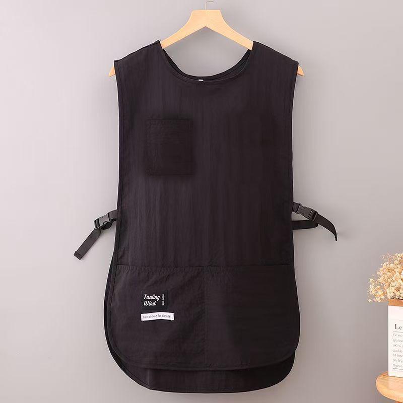 Unisex Korean-Style Water-Resistant Kitchen & Coffee Shop Workwear Apron - Breathable Vest, Plus Size Waist Fit