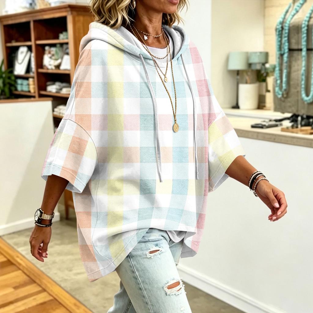 Women's Printed Hoodie Loose Fit Casual Pullover Sweatshirt for Everyday Wear