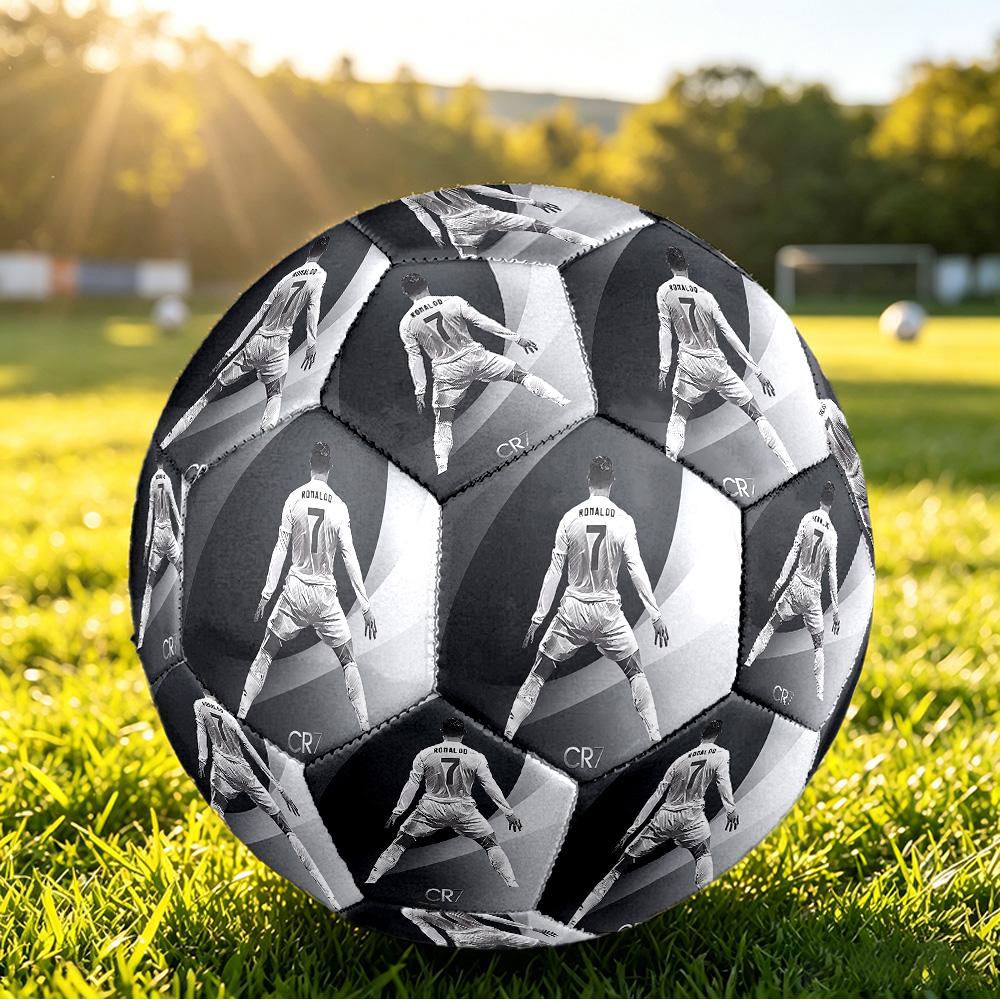 Pallone da Calcio Taglia 5 Stampato Cristiano Ronaldo Resistente all'Usura Standard Allenamento Adulti Regalo per Fan Partite Indoor Outdoor Sport